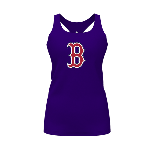 [FT0TRBPP-FYS-LOGO1] Decker Racerback Tank Top (Female Youth S, Purple, Logo 1)